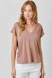 Mystree Cupro Modal V-Neck Top