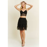 Cascading Tulle Mesh Layered Mini Skirt