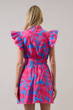 Meira Floral Maia Ruffle Collared Dress