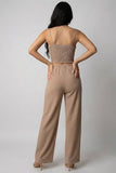 Sabrina Spaghetti Strap Bralette + Wide Leg Pants Set
