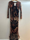 The Siena Mesh Ruched Print Bodycon Dress
