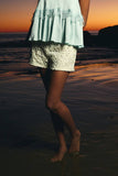 Low Waist Lace Short -White