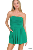Double Layered Strapless Tube Top Romper