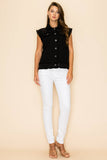 The Way Cotton Twill Vest with Sequin Detail