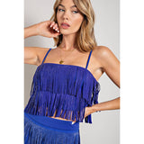 Rhinestone Suede Fringe Tank Top