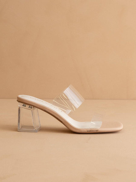 The Emery | Clear Transparent Strap Heel: Clear
