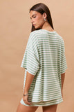 Oversized Round Neck Stripe Tee