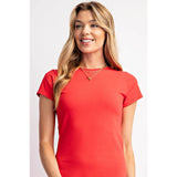 Basic Brittany T-Shirt Midi Dress - Red