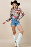 Karen Rodeo Wild  Mesh Print Top