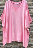 Italian Dressy Satin Front Fluid Blouse - One Size