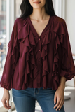 Italian One Size Ruffle Blouse