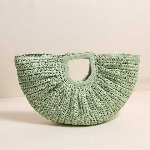 Half Circle Straw Bag