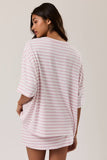 Oversized Round Neck Stripe Tee
