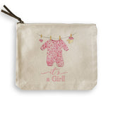 Baby Girl Clothing with “It's a Girl” Dishtowel