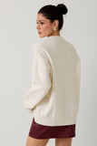 Mock Neck “CHERRY MARTINI” Sweater - Cream