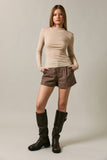 Mock Neck Long Sleeve Knit Top
