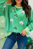 St. Patrick Clover Sequin Graphic Sweater
