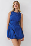 Sabrina Side Ruched Detail Bubble Hem Mini Dress