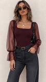 Tiffany Tulle Sleeve Italian Bodysuit
