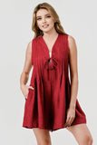 Emmy Pleated Tie Front Gameday Overall Romper