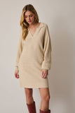 Collared Sweater Dress- Cream