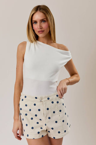 Asymmetrical Neck Sleeveless Top