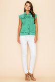The Way Cotton Twill Vest with Sequin Detail