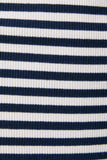Spaghetti Binding Stripe Midi Dress-Navy