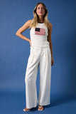"USA FLAG " Round Neck Ribbed Sweater Vest