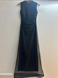 Mesh High Neck Solid Italian Dress