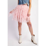 Cascading Tulle Mesh Layered Mini Skirt