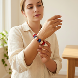 Aasha Bold Patriotic Stretch Kantha Handcrafted Bracelet