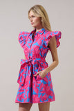 Meira Floral Maia Ruffle Collared Dress