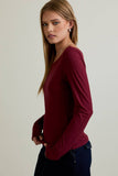 Scooped Neckline with Long Sleeves Top