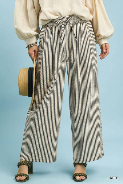 Lisa Striped Wide-leg Pants