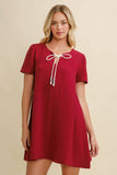 Cotton Gauze Ribbon Tie Mini Dress