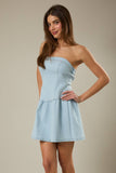 The Rebecca Strapless Fit & Flare Dress - Denim