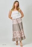 Mystree Mixed Media Long Skirt