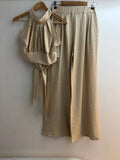 Italian 2pc Crop Top + Trousers Set