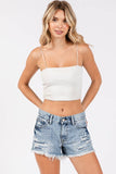 Petra153 Mid Rise Rigid Patch Denim Shorts