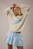 Round Neck Sardines Sweater Top- Melange
