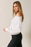 Slouchy Boat Neck Lightweight Sweater