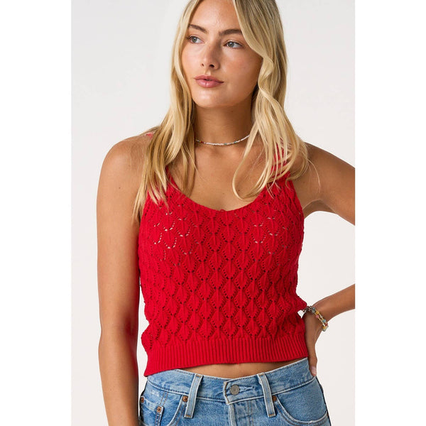 Game Day Cropped Knit Sweater Tank