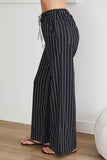 Venti6 Chambray Drawstring Pinstripe Wide Leg Pants