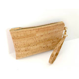 Cork Simple Wristlet | Rustic Cork: Natural Zipper / Small