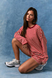 Waldo Long Sleeve Round Neck Striped Top
