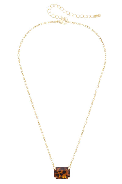 Bianca Pendant Necklace in Tortoise & Shiny Gold