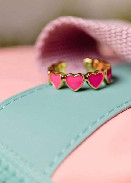 Hot Pink Heart Ring