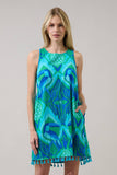 Blissy Tropical Winda Trapeze Mini Dress