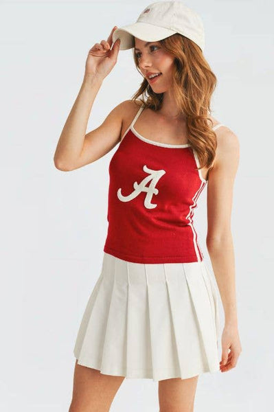 “A” Alabama Contrast Trim Tank Top